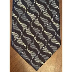 Concepts By Claiborne Black Green Hand Made Silk Men’s Neck Tie Made In China